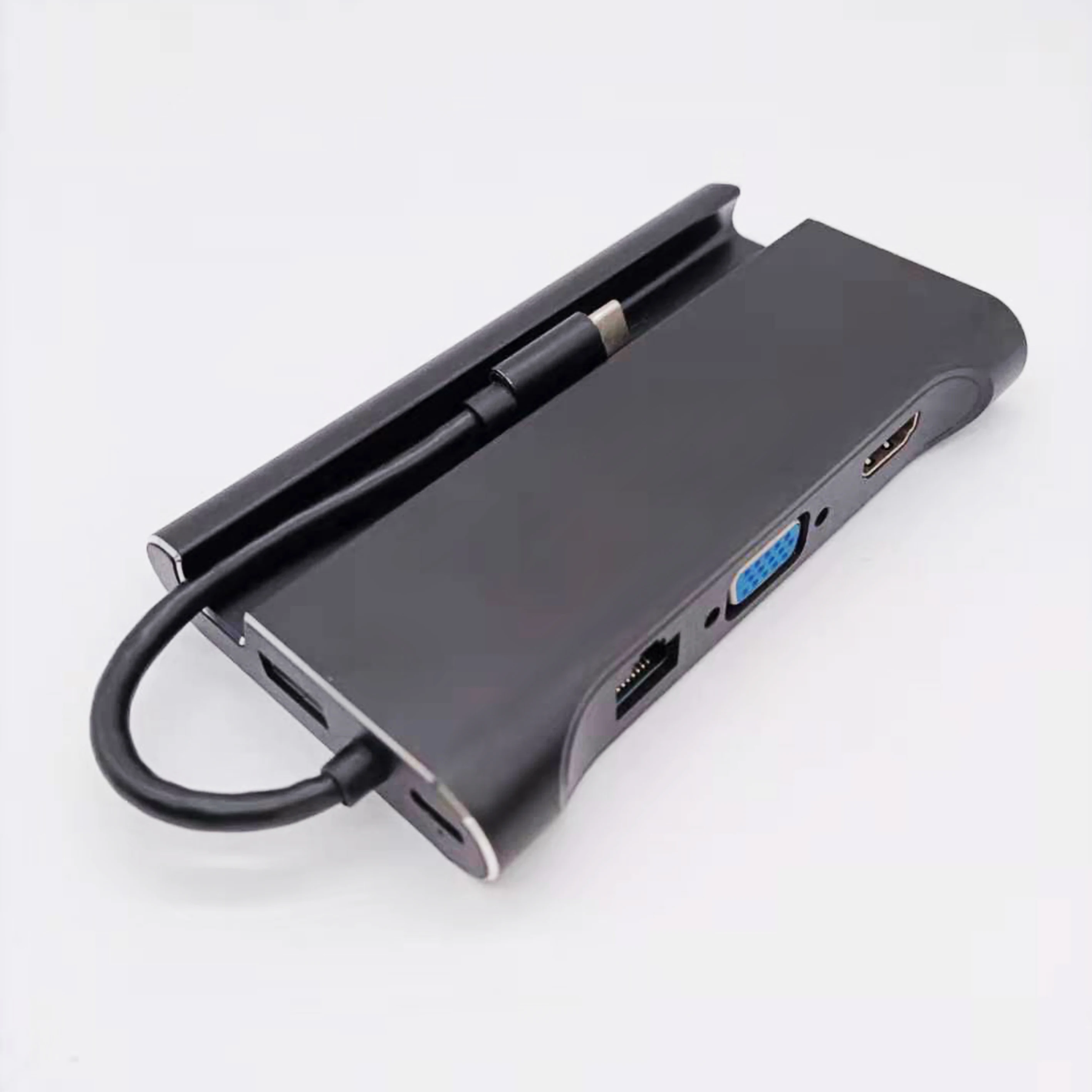 7 in 1 Smart hub for mobile phone electronics High resolution type c to rj45 ethernet 3xUSB VGA PD type c usb 3.0 fast hub