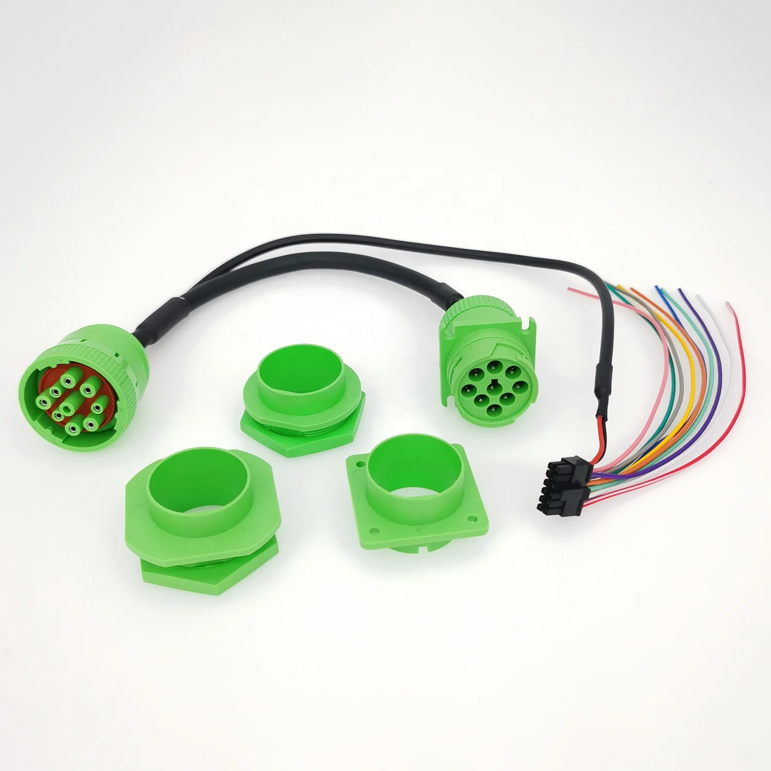 Custom Universal 9Pin J1939 ELD Cable Deutsch J1939 9Pin ELD to Molex Micro-fit Power Connector Y Cable With Brackets