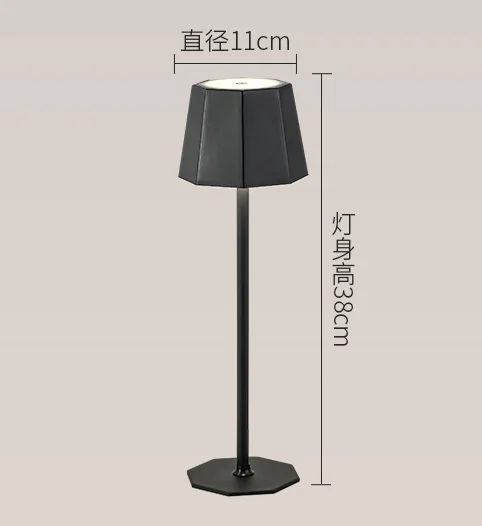 Newish Modern hardware decoration high footed desk lamp, bedroom bedside touch switch, USB charging night light