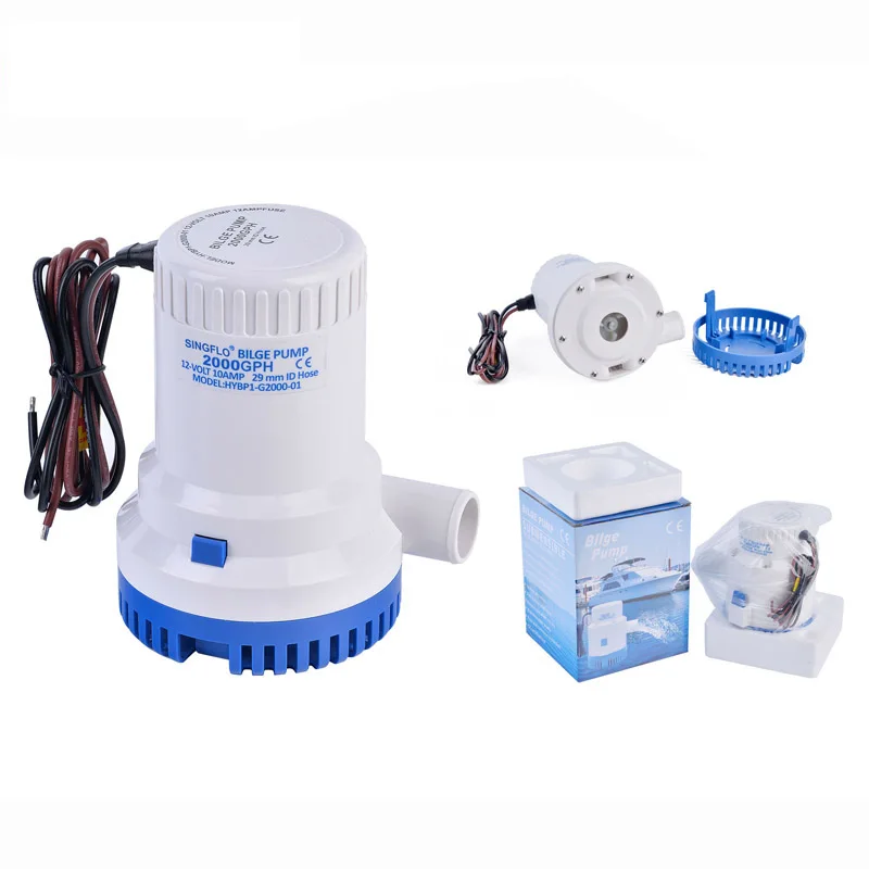 Submersible bilge pump Singflo 12v high flow submersible bilge water pumps 2000GPH