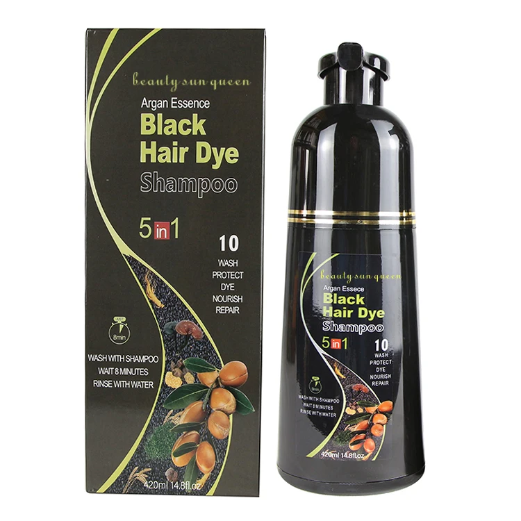 Hor Selling 5 In 1 Hair Colorant Natural Hair Color Shampoo Black Hair Dye Shampoo For White To Black
