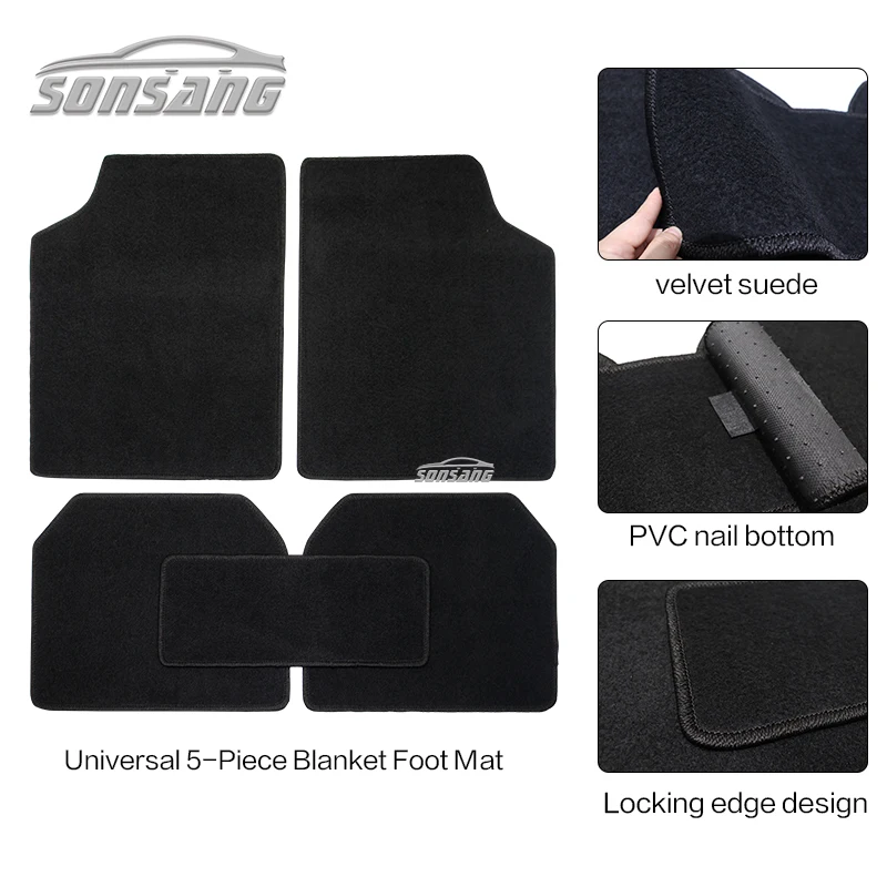 SONSANG Factory Car Mats 4 Pieces Universal Car Floor Mats Fit For Vehicle Cars Full Set Mat