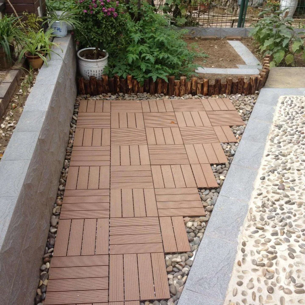 Chinese Plastic Composite Wood Exterior Wooden Floor Tile Prices In Sri Lanka WPC Solid Floor Tiles Waterproof Engineered Wood