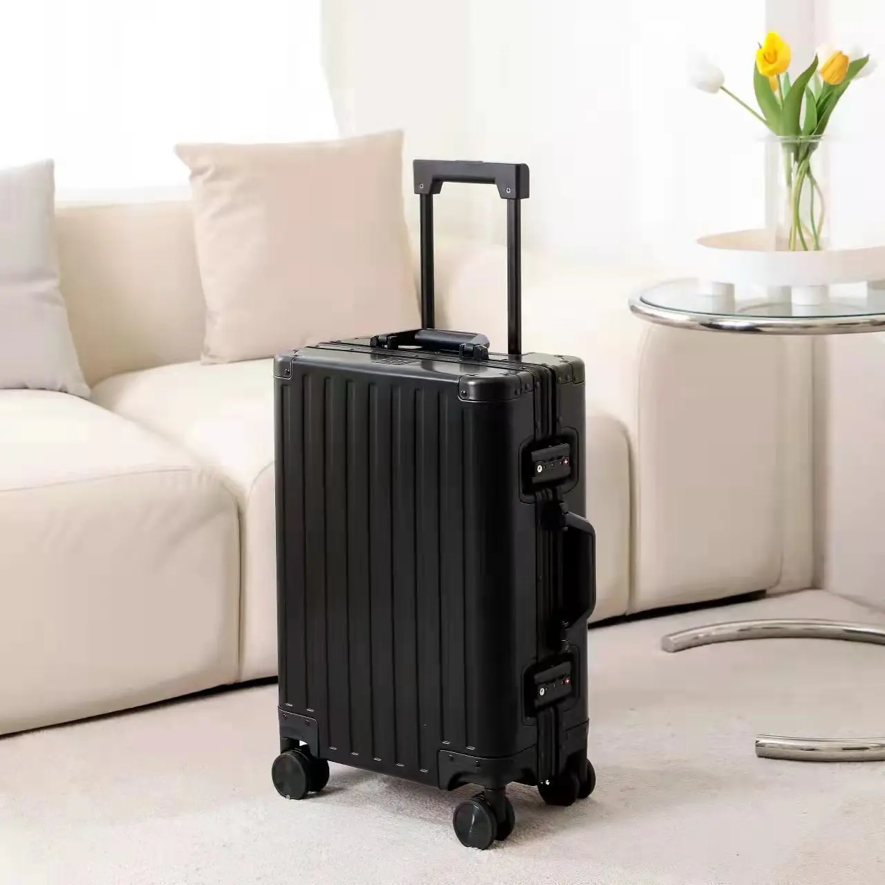 YX13005 High Quality Rigid Suitcase 20 Inch Aluminum Magnesium Alloy Trolley Luggage Cool Life Travel Bag Dental Suitcase