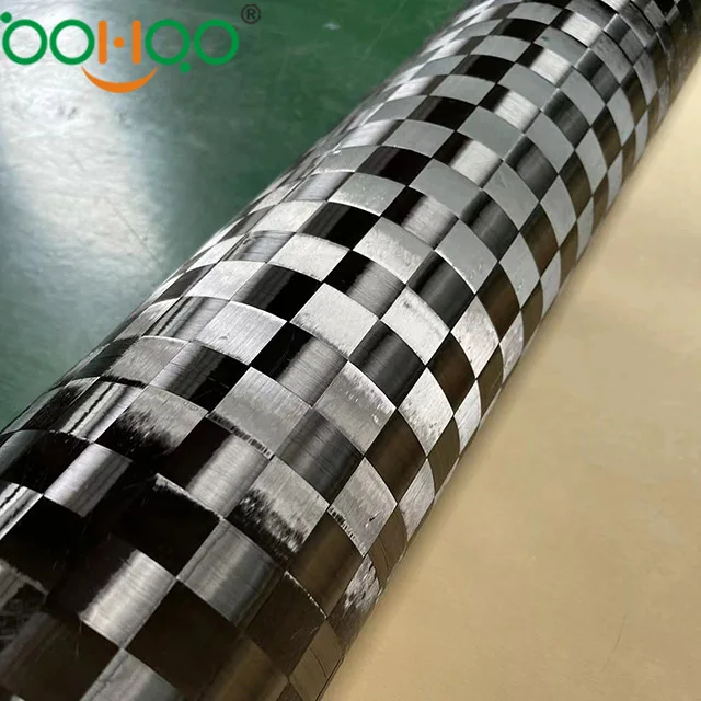 12K Plain Weave Spread Tow Carbon Fibre Cloth Plain/twill Large Check Carbon Fiber Cloth