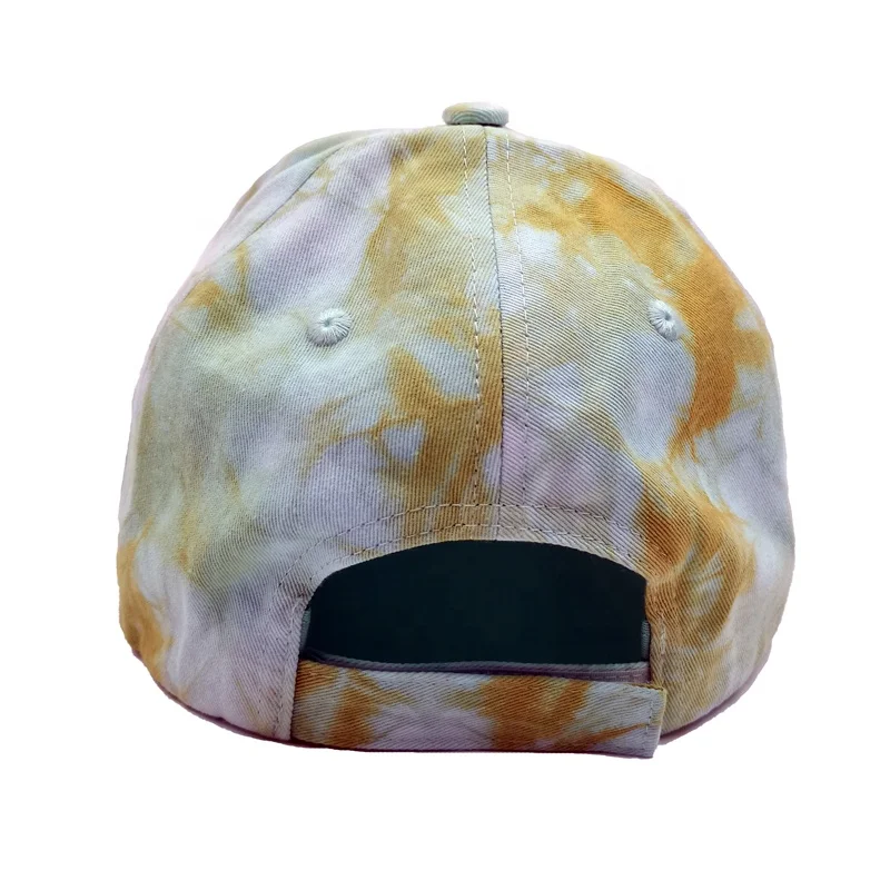 Multi color tie dyeing 6 panel cotton outdoor sport baseball cap golf hat