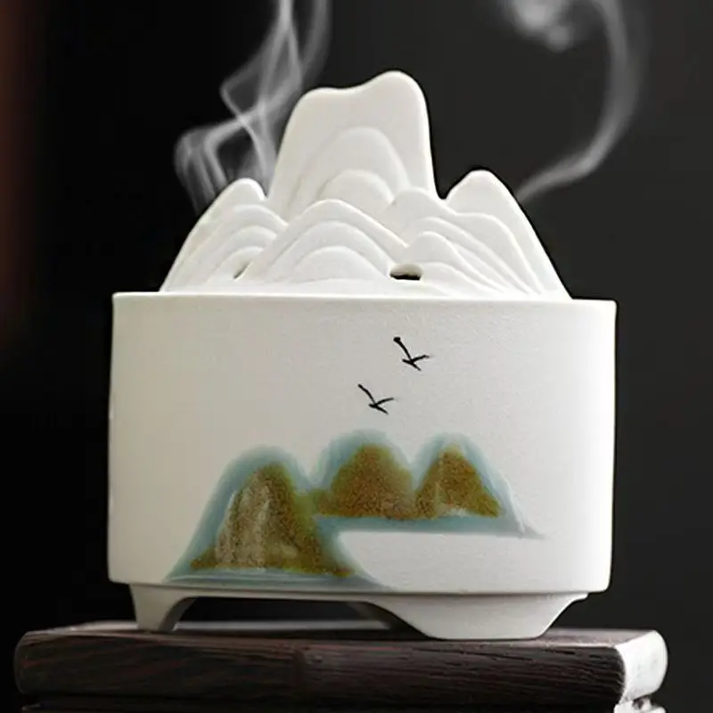 New Handmade Ceramic Incense Burner Arabic Incense Charcoal Burner Zen Incense Stick Holder Bedroom aromatherapy stove ornaments