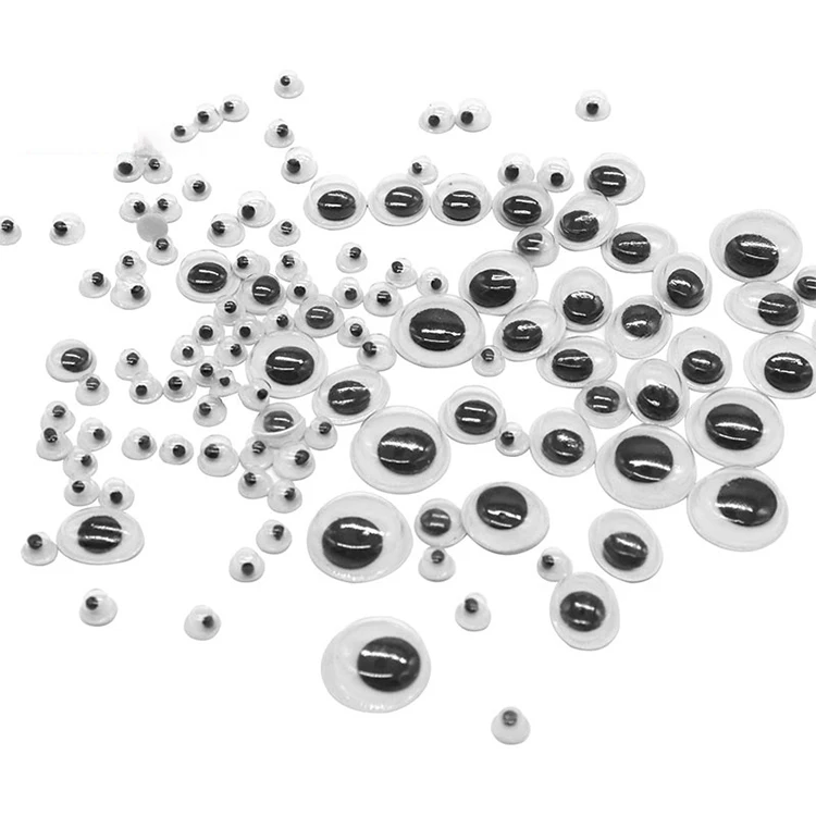 330pcs 4-10*8mm Wiggly Googly Simulation Animal Eyeball Kindergarten Children Craft Movable Self-Adhesive Eyes K0802