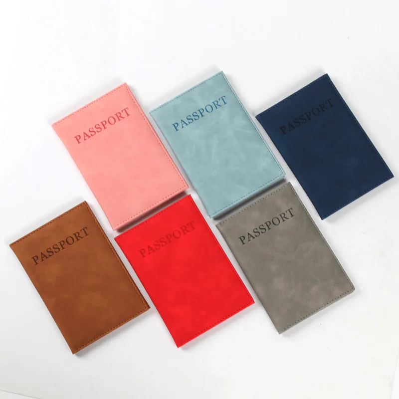 New Passport Wallet Multicolor Black Red Printing Logo Soft Genuine Pu Leather Business Id Passport Credit Card Holder