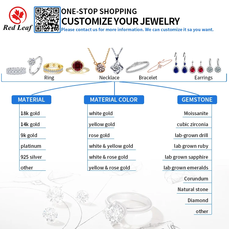 Redleaf Trendy Fine Jewelry Square Cut Moissanite Rings 925 Silver Plated 18K White Gold Plated Engagement Ring