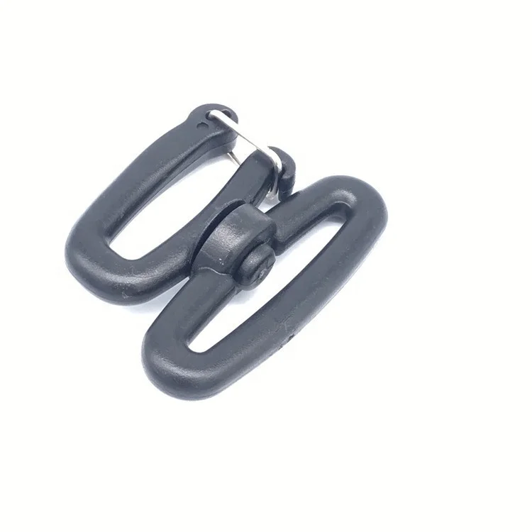 Wholesale high quality custom designer backpack accessories black bag clasp clip swivel plastic snap hook plastic bag hook