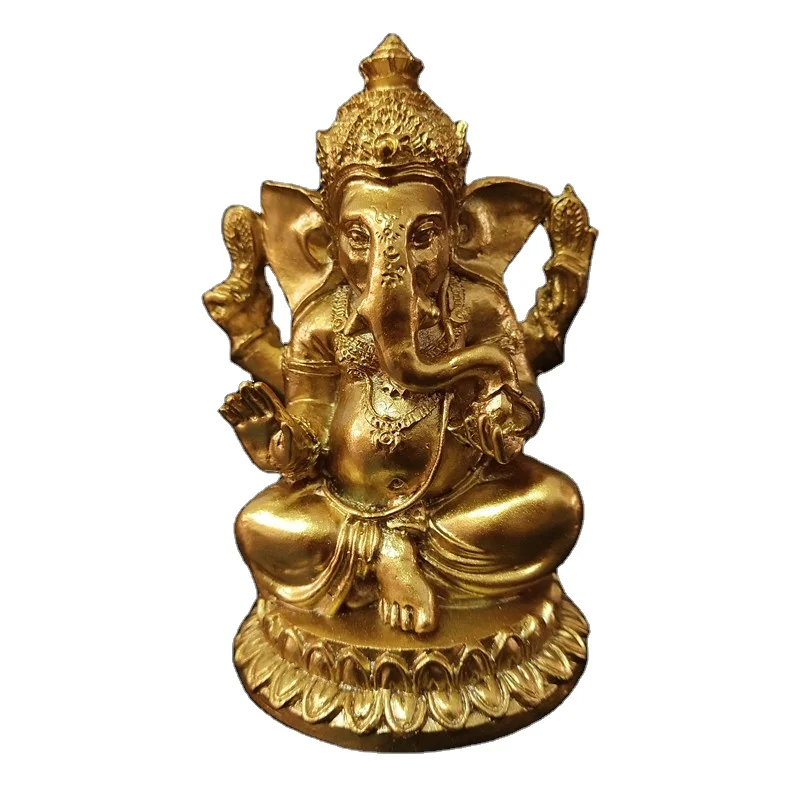 Ganesha Statue Home Decoration Elephant God Ganesh Statues in Antique Finish Hindu Ganesha Figurine Meditation Decor