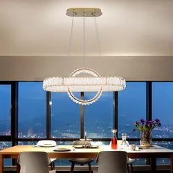 Wholesale Pendant Light Rectangle Round Crystal Lamps Fixture New Design Led Modern Luxury K9 Crystal Chandelier