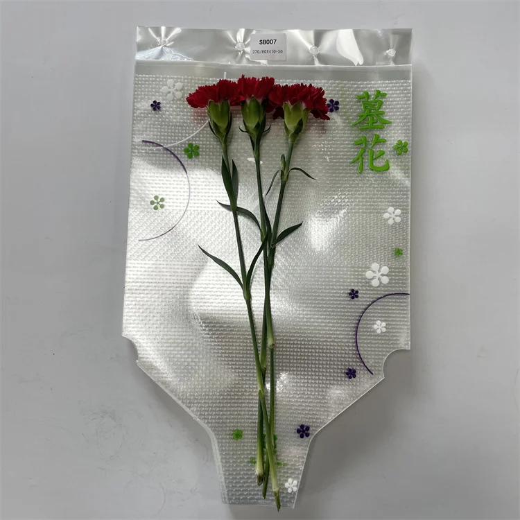 2021 wholesale flower packaging bag plastic transparent waterproof bagging rose flower bagging