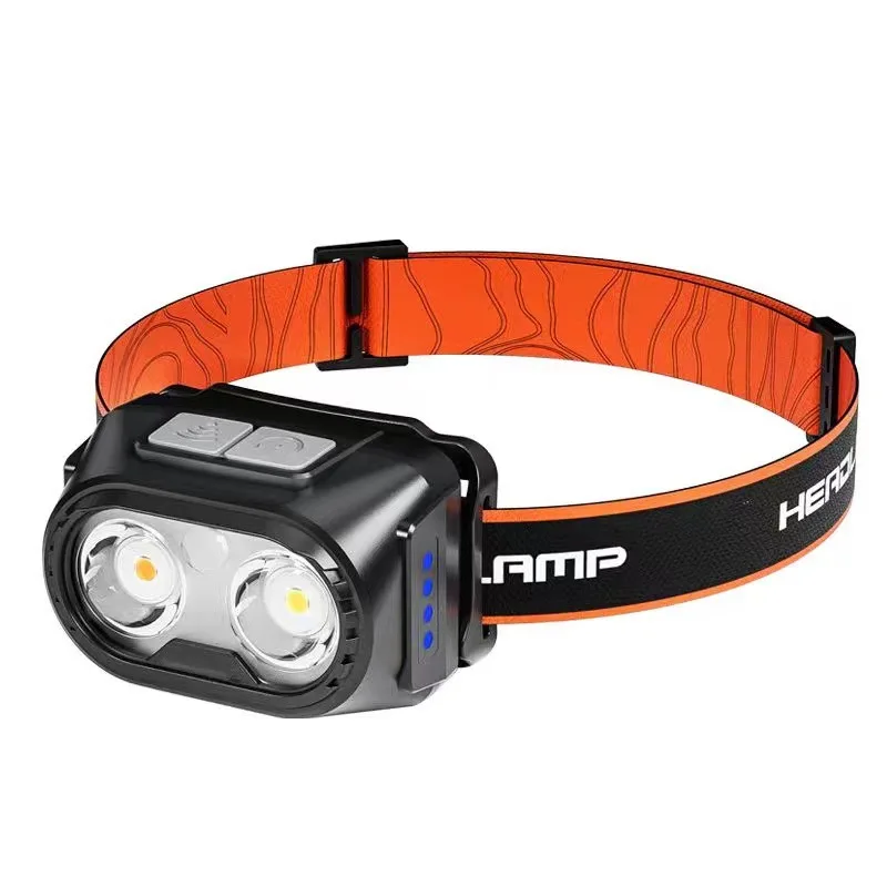 LED Headlamp with Sensor Plastic light cup Built-in BatteryTYPE-C LED Multiple light source Headlamp