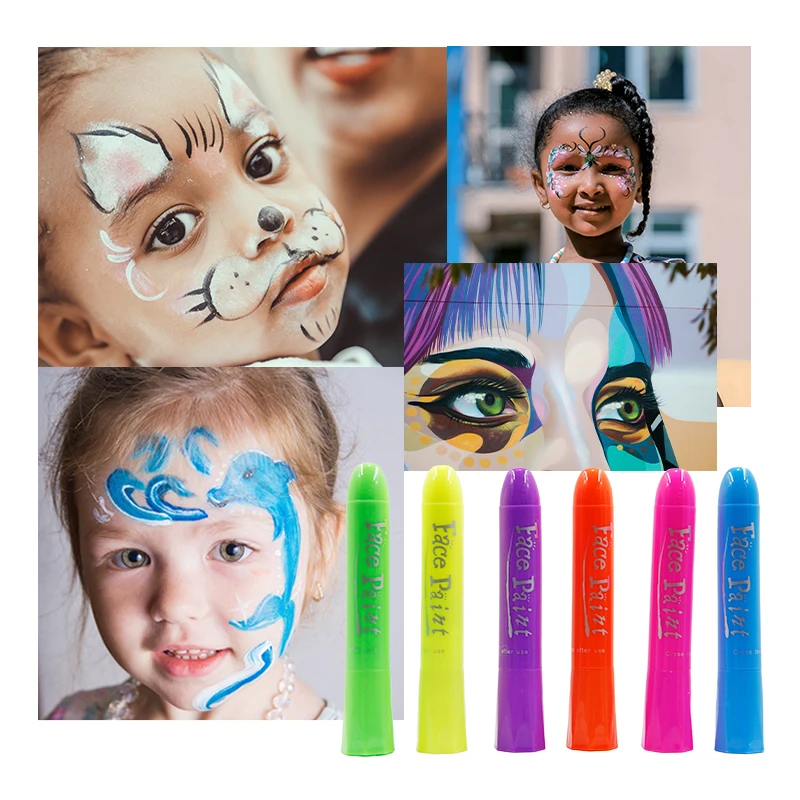 12 Solid Tempera Paint Crayon Face Painting  Crayon Set Safe Non-Toxic Kids Body Paint for Halloween Makeup