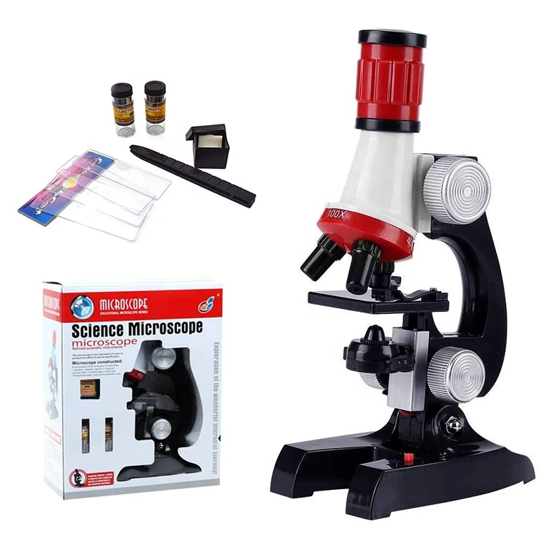 100X/400X/1200X Magnification Microscope Kit Scientific Instrument Educational Tool Toy