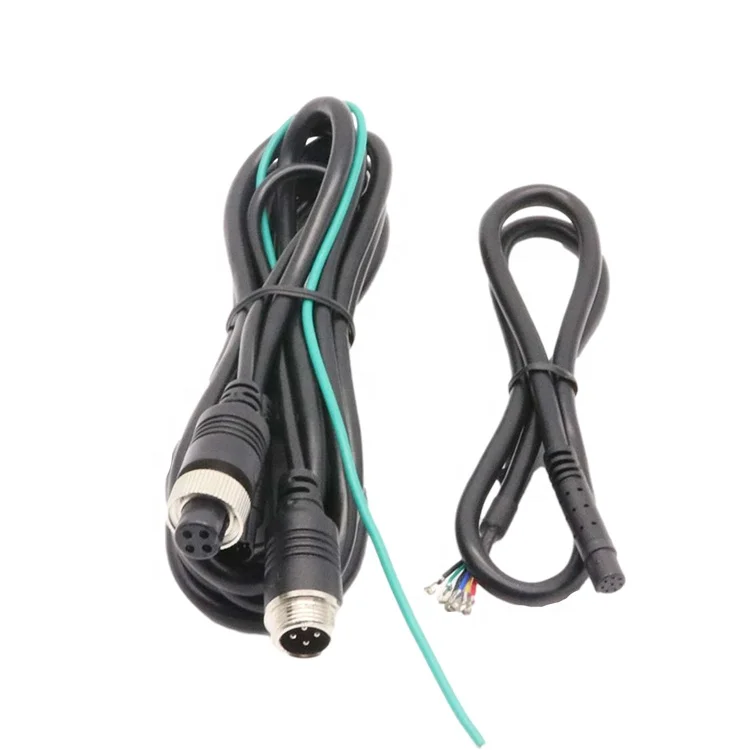 Car Mdvr Reverse Rear View Camera Waterproof M12 Pur Cable Male To Female M12 Cable Assembles 4 Pin Aviation Connector Cable
