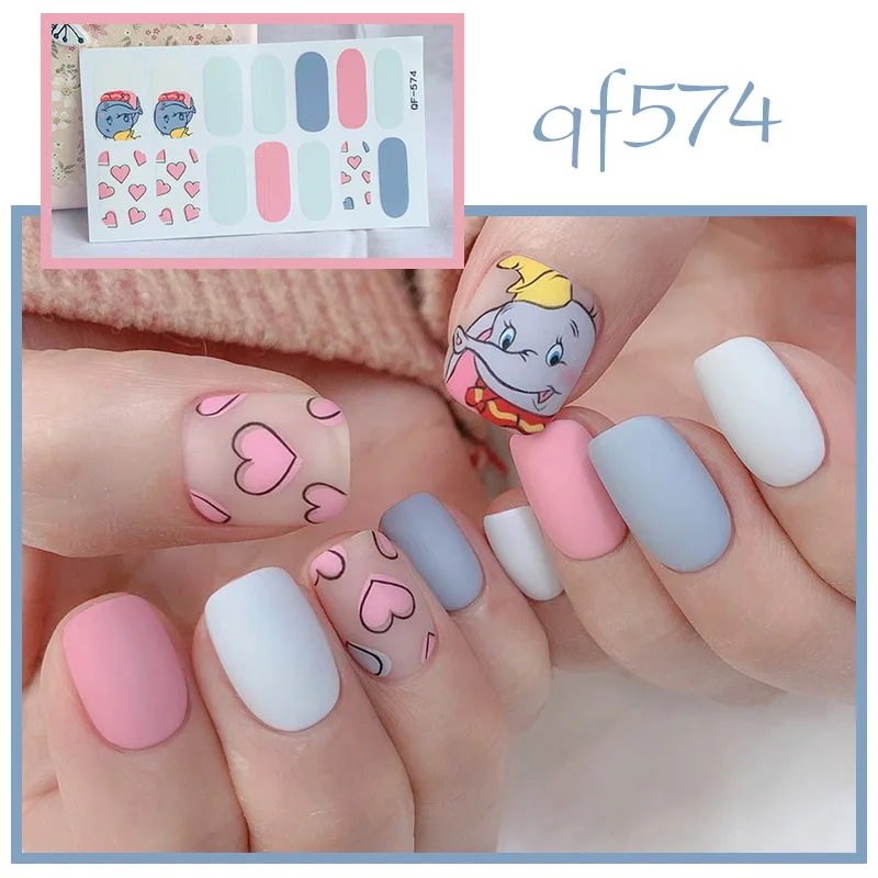 nail arts stickers Wrap Korea Beautysticker 100% Real Nail Polish Strip Wrap Sticker 14Tips/Sheet