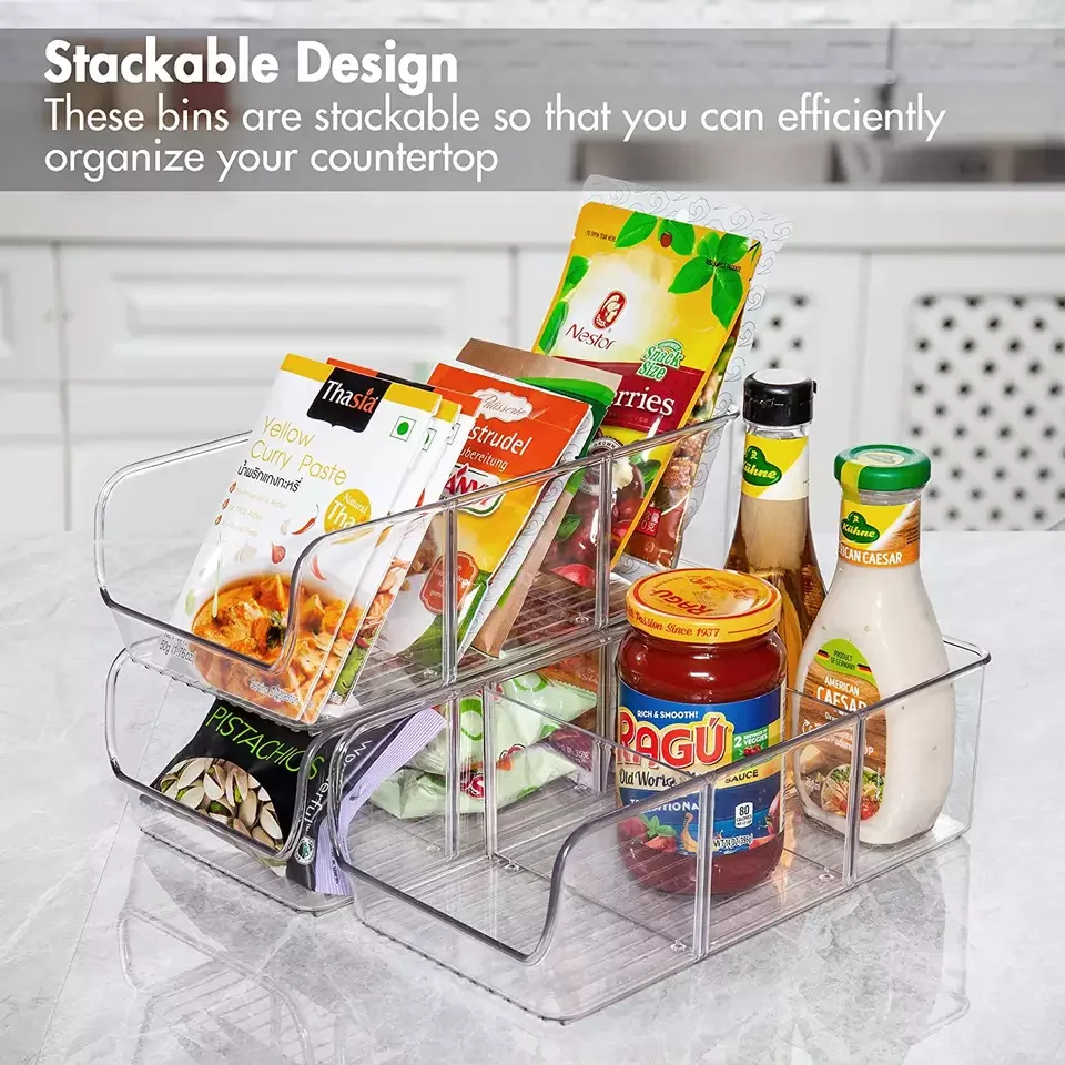 Plastic Kitchen Food Storage Organizer Bin Holds Spice Pouches Dressing Chocolate Tea Sugar Packets