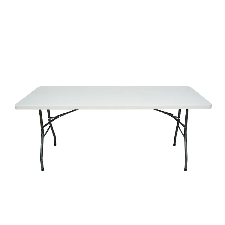 Cheap Heavy Duty 6FT HDPE Solid Panel White Color Folding Picnic Tables Outdoor