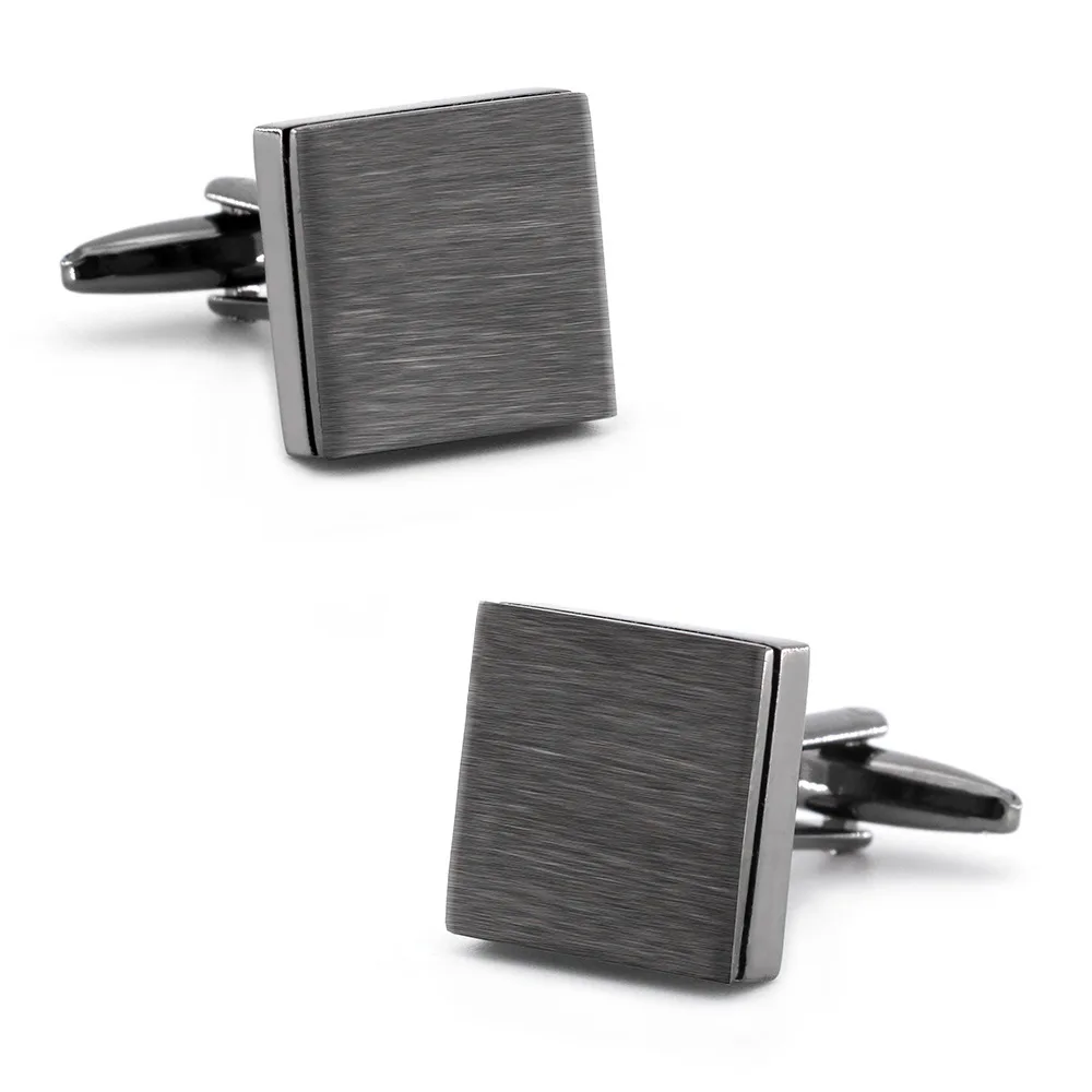 2024 Customized business classic French cuff cufflinks men new 4-color metal brushed cufflinks