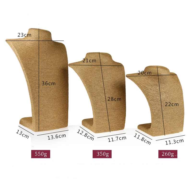 Model Bust Exhibitor Hemp Rope Jewelry Display Necklace Pendants Mannequin Jewellery Bust Stand