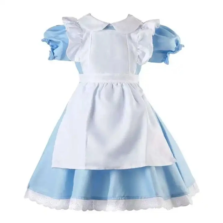 Halloween New Design Kid Alice fancy dress carnival Lolita Apron Maid Cosplay Dress Cosplay Costume