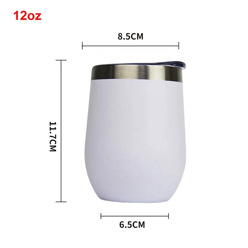 Wholesale 12oz Stemless Wine Tumbler Cups  Stainless Steel 12oz Champagne Tumblers with Sliding Lids and Metal Straws
