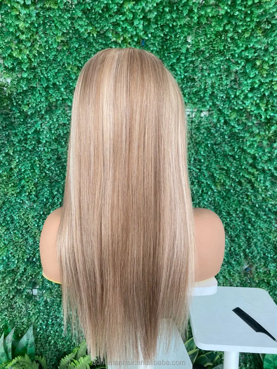 Wear and Go100% Real Human Hair WIG Raw European Straight Human Hair Ash Blonde Human hair Lace front wig for women long wig