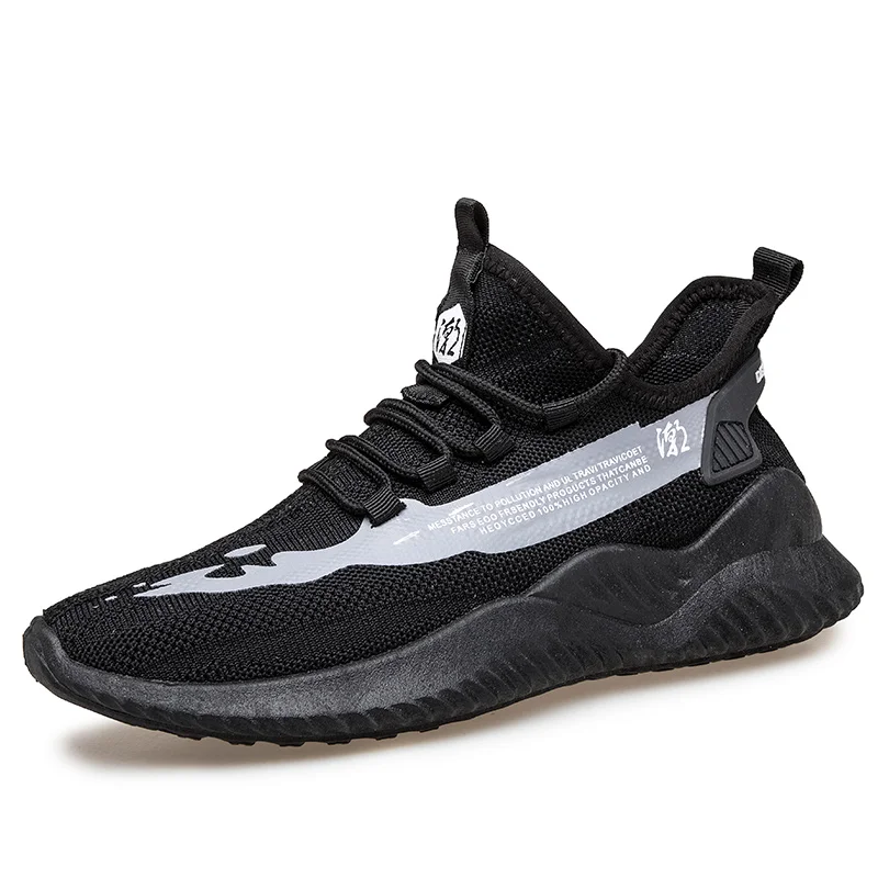 Stylish Popular Outdoor Men Fly Mesh Upper And Cushion Foam Sole Running Lightweight Shoes