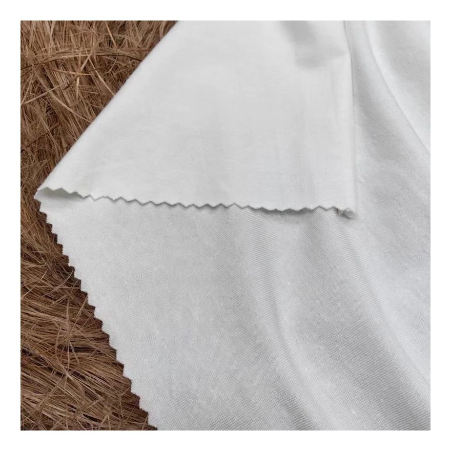 22030/STS2030-61%Eco Cosy  28%Sorona 11%Hemp-Eco-friendly single jersey hemp fabric for garment