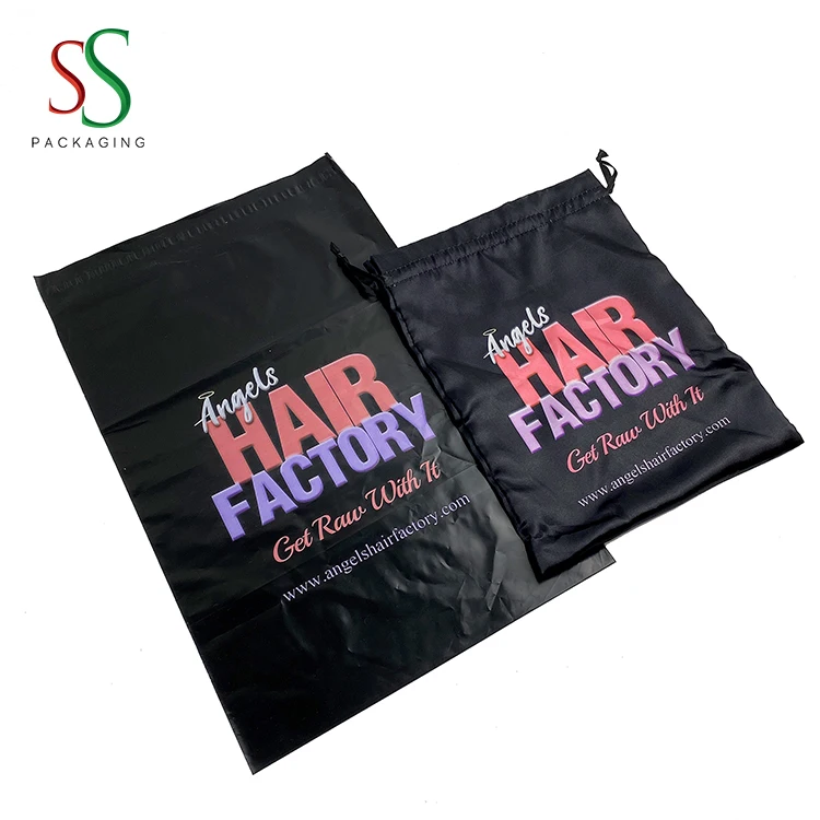 Good quality colorful logo print hair extension wig clothing shoes shipping bag custom poly mailer bag