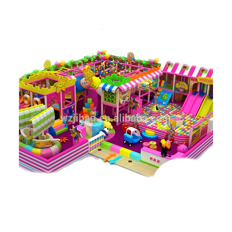 Factory cheap price used amusement park equipment kids soft foam climbing inflatable castle slide indoor playground