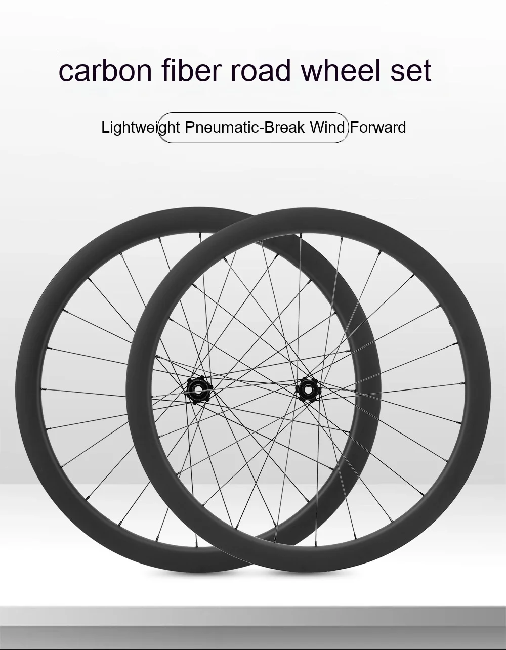 2024 Road Bike Carbon Fiber Tubeless Disc Brake Wheelset 38mm 45mm 50mm Aero Rim 142 Thru Axle 6 Pawls Hub R1 Bicycle Wheel