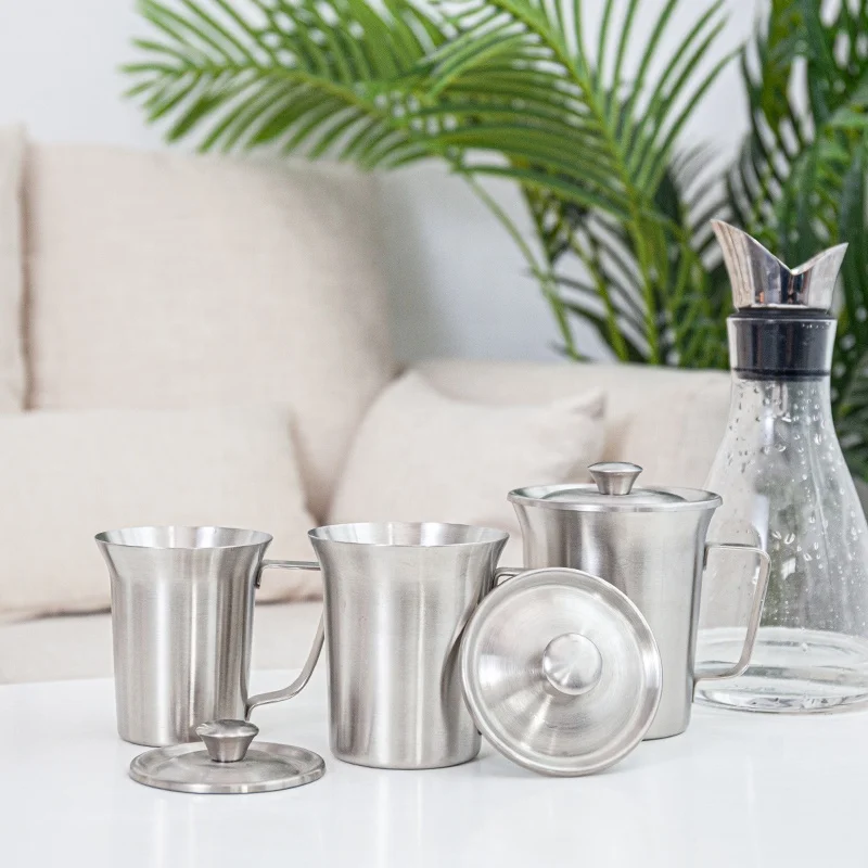  Прямая продажа с завода металлическая кружка из нержавеющей стали вакуумная Термокружка дорожная для кофе и чая Набор кружек крышкой