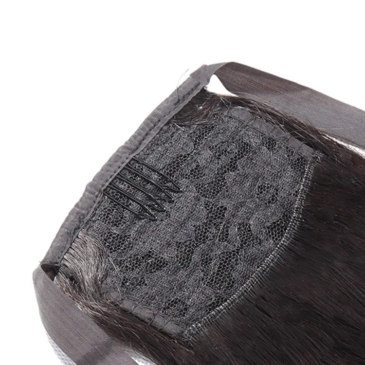 Dack Brown Aosun Hair Clip in Mink Hair Ponytail,  Atural Color 28 Inch Long Raw Indian Remy Curly Human Hair Ponytail