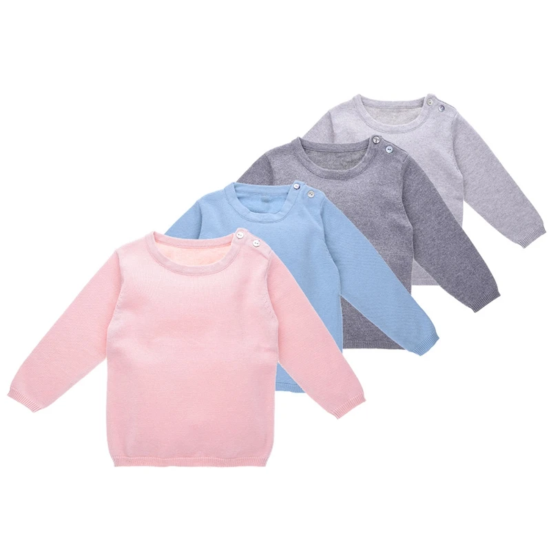 
Stock Clearance Wholesale Solid Knit Unisex Knitwear Baby Pullover Sweater 