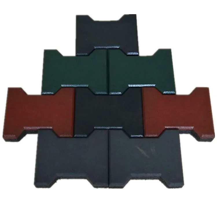 Non Toxic Interlocking Rubber Pavers Horse Stable Driveway dog bone Rubber Brick Rubber Flooring Tiles