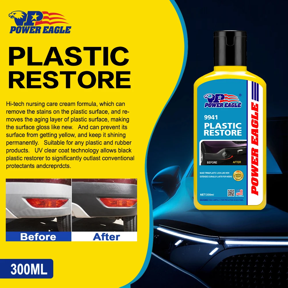 Car Plastic Restorer Polish For Interior Trim Long-Lasting Cleaner Agent Hydrophobic Coating Car