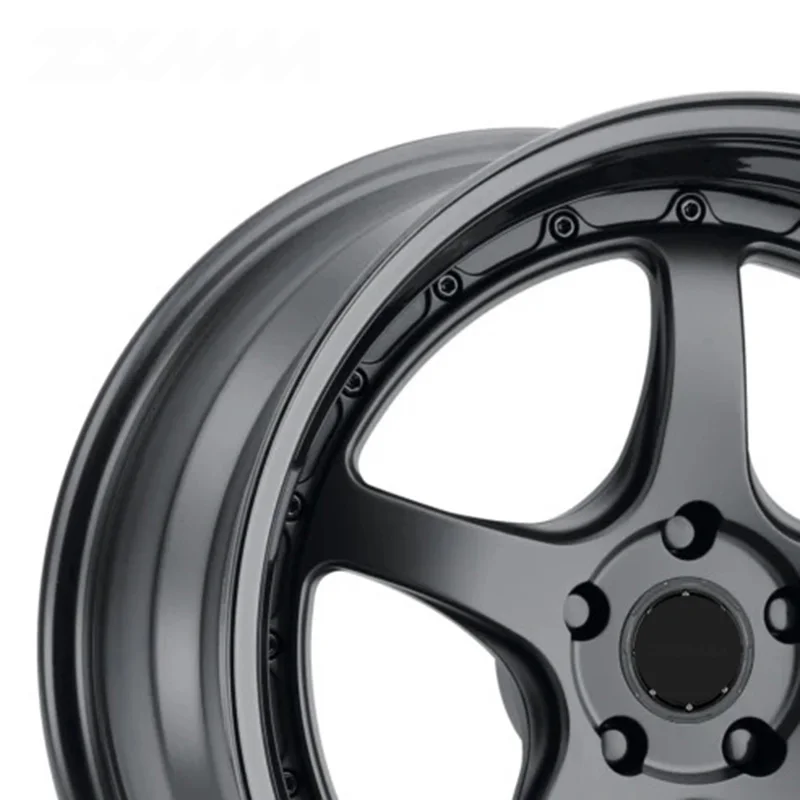 Racing Car Wheels 2 Piece 18 19 20 21 22 Inch 5x120 5x112 Full Black 5 Star Forged Alloy Wheels Rim For Mazda RX7 Mercedes Benz