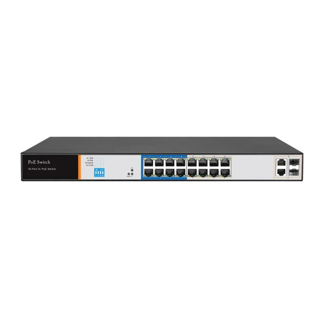 Fast Ethernet 16 портов Неуправляемый коммутатор питания через Ethernet сетевой коммутатор для Hikvision IP камера