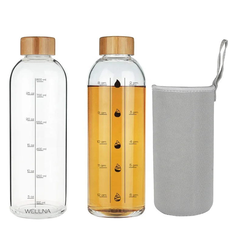 2021 Hot sale 500ml 750ml 1000ml clear milk carton half gallon equipped glass water bottles