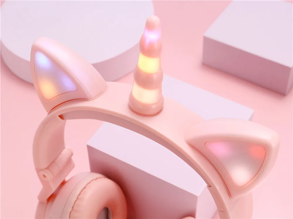 Super Funny Stereo Cartoon Kids Headset Earphones Promotional Gift Gaming Headset for Unicorn Kid Wireless Kids Headphone