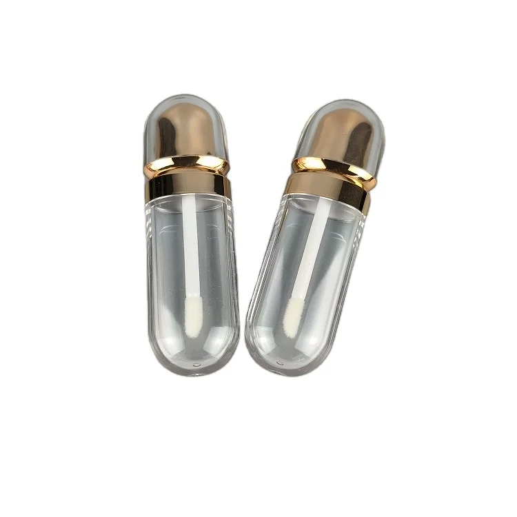 Glossy rose gold and clear 8ml oval shape  lipstick container  filling lipbalm container bottle/  lip care cream bottle tubes