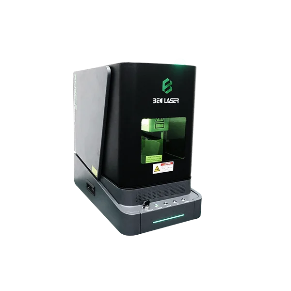 80w 60w Enclosed  coin laser deep engraving machine for stainless steel bottle ring aluminum steel automatic diy marking