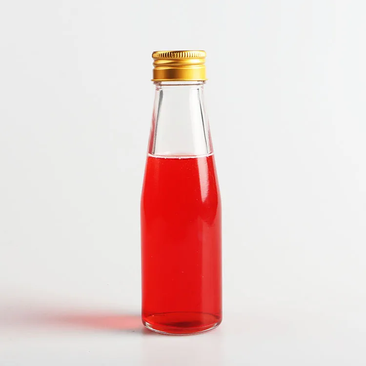 Factory 100ml empty soft drinks bottle glass energy drink bottle with screw cap