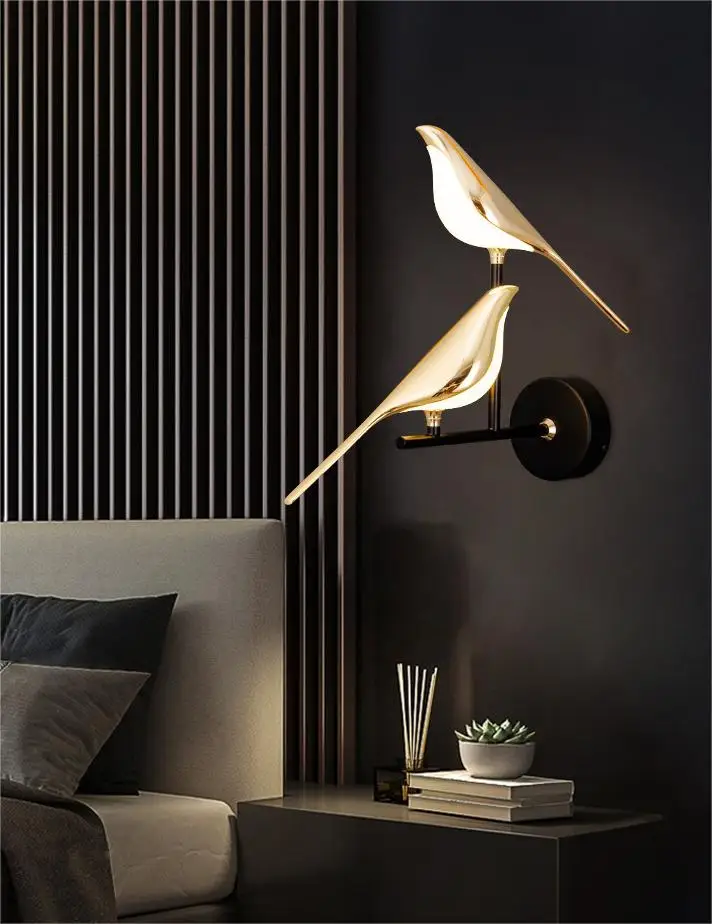 Magpie Creative LED Wall Lamp Modern and Solar Bird Living Room Bedroom Nordic Designer Touch Light