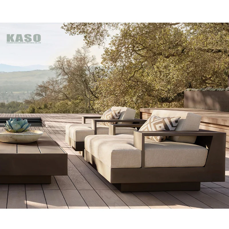 Patio Garden Furniture Couch Luxury Lounge Balcony Metal Weaving Woven Rope Sectional Modern Aluminum Outdoor Sofa Set