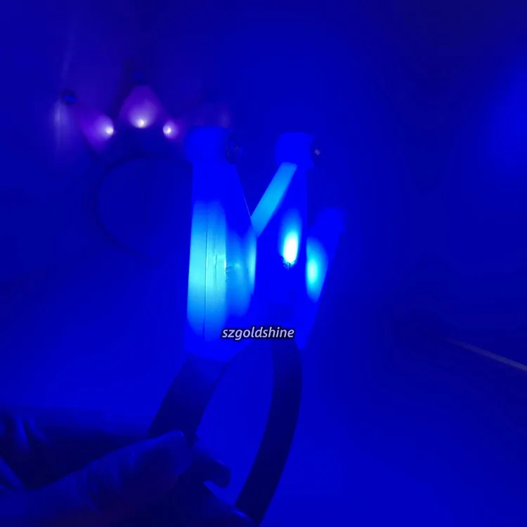 Princess Tiara Crown LED Flashing Hairband Mardi Gras Party Headband Christmas Birthday Cosplay Plastic HairHoop Bag Packaging